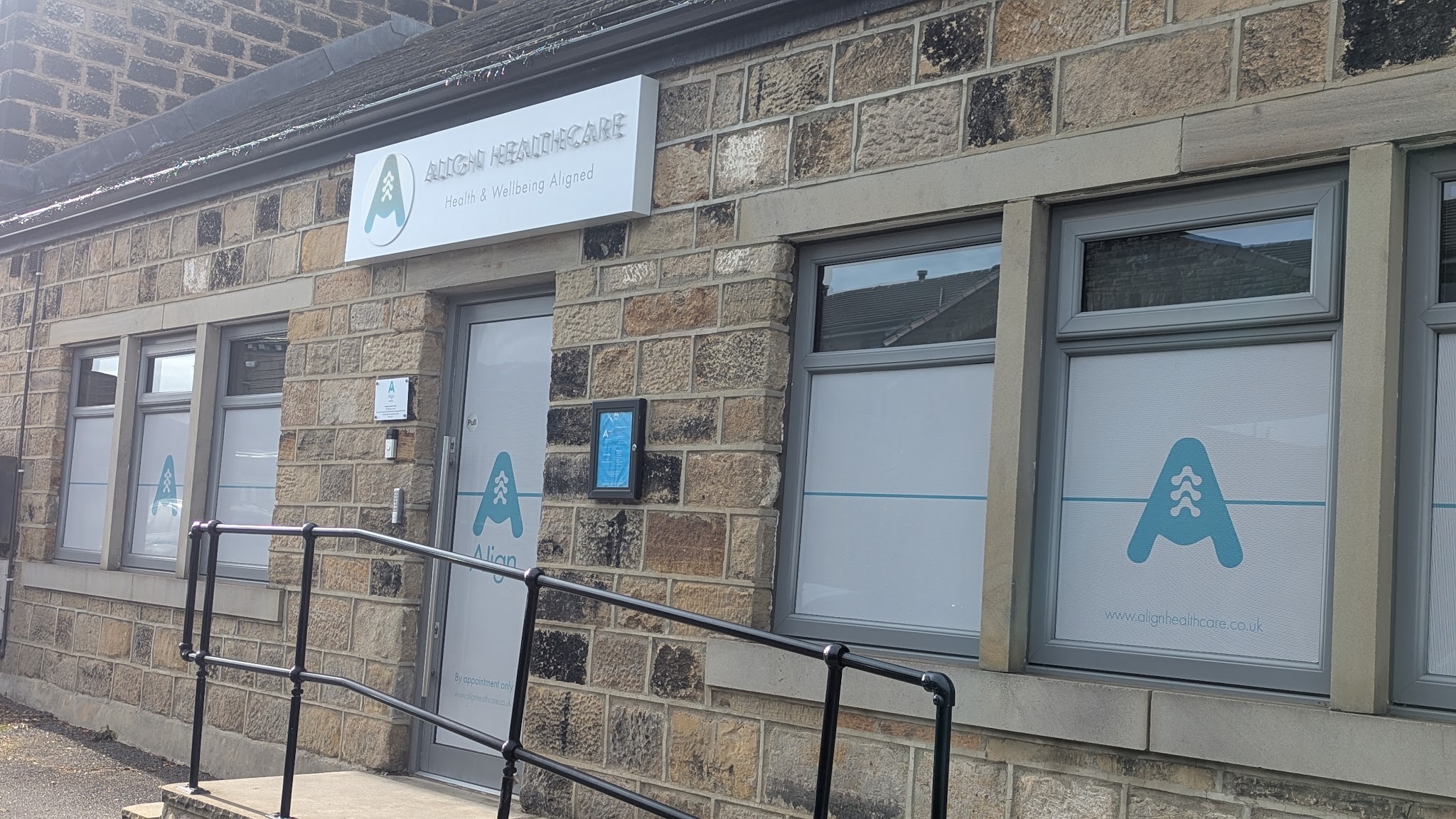 The entrance to Align Healthcare on Town Street, where you will find Soulful Holistic Therapies